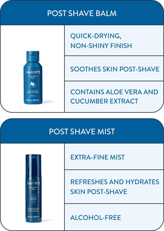 Post Shave Balm vs Post Shave Mist